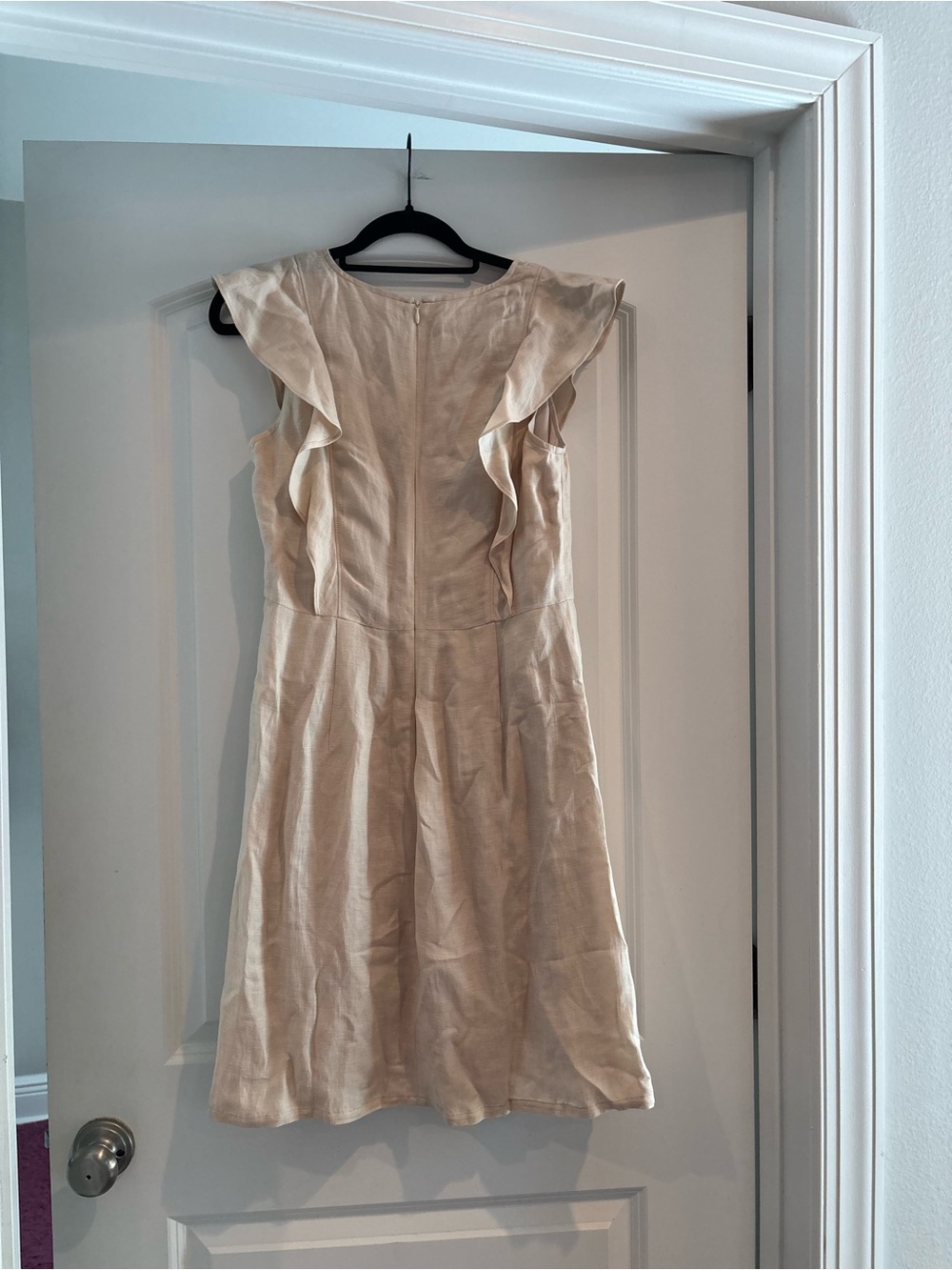 J. Crew Cream Ruffle-Sleeve Button-Front Mini Dress - Picture 2 of 2